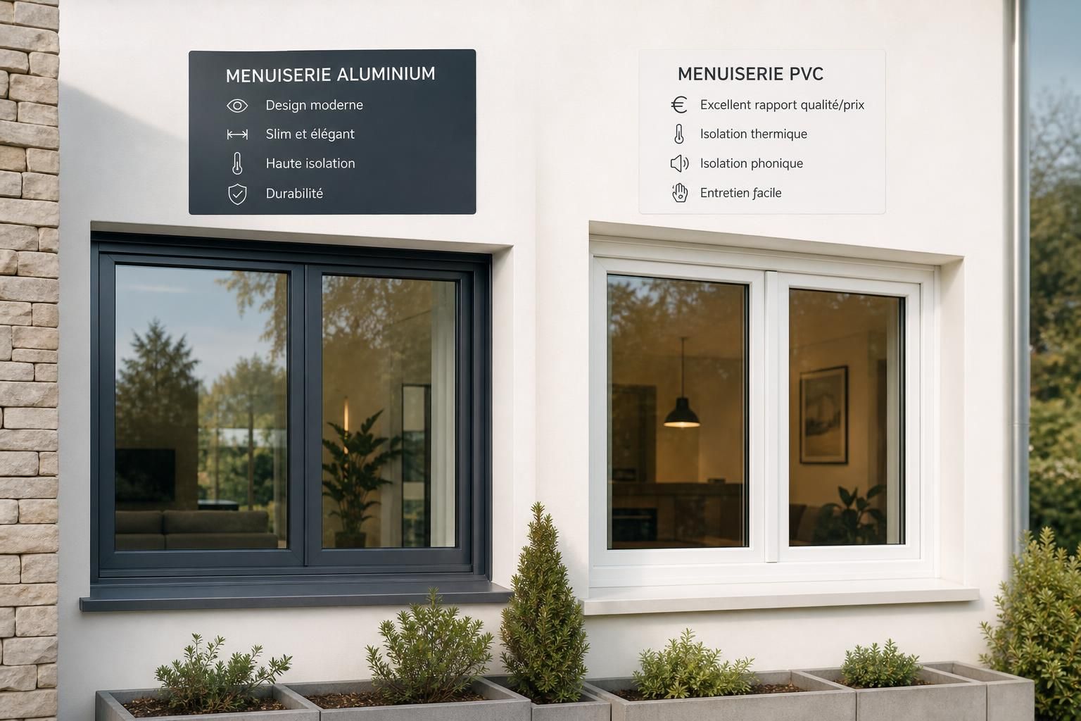 découvrez les principales différences de performance et de coût entre les menuiseries en aluminium et en pvc pour faire le meilleur choix adapté à vos besoins.