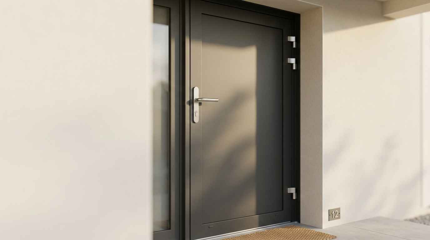 Photographie d'une porte d'entrée sécurisée